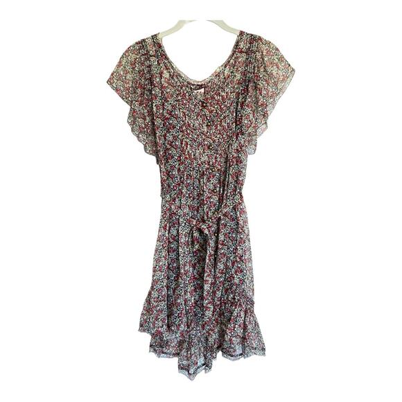 Juicy Couture Silk Felicity Floral Mini Dress in Cherry Size 0 NWT - Picture 1 of 16
